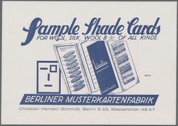 Ansichtskarten: Berlin: Nachlass Der Firma "Muster-Schmidt" Aus Berlin Mit 3 Großen Mustermappen Mit - Other & Unclassified