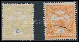 * 1913 Turul 3f, Narancssárga Helyett Világossárga Színben / Mi 111 In Colour Of The 2f (yellow Instead Of Orange) RPC G - Other & Unclassified