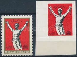 ** 1969 Tanácsköztársaság 1Ft Vágott ívsarki Bélyeg Arany Keret Nélkül és A Fekete Szín Látványos Elcsúszásával, Néhány  - Andere & Zonder Classificatie