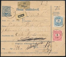 1895 Bal Oldalra Nyomott Díjjegyes Posta Szállítólevél 5kr + 10kr Tarifa + 'után Portó' 15kr + 2kr, Igen Ritka Darab RRR - Altri & Non Classificati