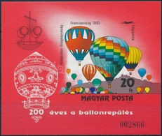 ** 1983 200 éves A Ballonrepülés Vágott Blokk (8.000) - Andere & Zonder Classificatie