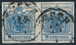 O 1850 9kr Sötétkék MP III Lemezhibás Bélyeg 'PESTH' Certificate: Steiner - Other & Unclassified