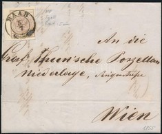 1855 6kr MP III. 5 Mm ívszéllel Levélen 'RAAB' - Autres & Non Classés