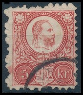 O 1871 Réznyomat 5kr, Nagy Piros Festékfolt Bal Oldalon - Autres & Non Classés