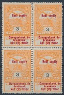 ** 1914 Hadi Segély 3f Négyestömb, 1 Bélyegen 'Aadi' Felülnyomás - Autres & Non Classés