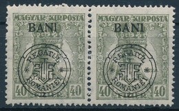 ** Kolozsvár 1919 Zita 40f A BANI Felül, Egyenes N Tévnyomat Párban,  Bodor Vizsgálójellel - Other & Unclassified