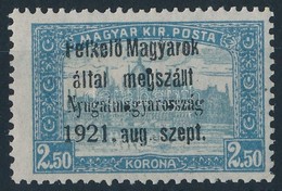 ** Nyugat-Magyarország I. 1921 Parlament 2,50K Hármaslyukasztással (45.000) / Mi 9 With 3-hole Punching. Signed: Bodor - Autres & Non Classés