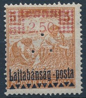 * Nyugat-Magyarország III. 1921 Arató 2,50K/5f Hármas Lyukasztással, Garancia Nélkül - Other & Unclassified