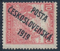 * Posta Ceskoslovenska 1919 Fehérszámú Arató 10f Garancia Nélkül (**120.000) - Altri & Non Classificati