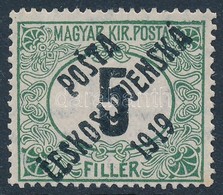 (*) Posta Ceskoslovenska 1919 Feketeszámú Portó 5f Garancia Nélkül (**500.000) - Other & Unclassified