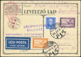 1932 Giustizia Per L'Ungheria Székesfehérvár- Szombathely - Budapest Alkalmi Légi Képeslap (Endresz és Wilczek Pilóták K - Andere & Zonder Classificatie