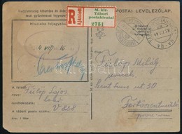 1944 Ajánlott Csomagfeladó Tábori Posta Levelezőlap - Sonstige & Ohne Zuordnung