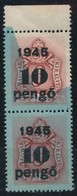 ** 1945 Kisegítő Portó 10 P / 3f Függőleges Pár, ívbehajlás Miatt Látványos Alapnyomat Hiány - Andere & Zonder Classificatie