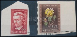 ** O 1949-1950 Petőfi 60f Elfogazva, 3 Oldalt Vágott + Virág I. 60f Elfogazva, 2 Oldalt Vágott - Other & Unclassified