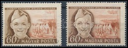 O 1950 Gyermek 60f Világos Színek, Felfelé Tolódott Vörösbarna Színnyomat + Támpéldány - Altri & Non Classificati