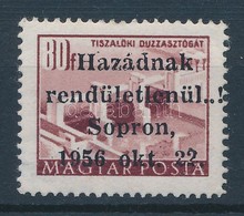 ** 1956 Soproni Felülnyomás Épületek 80f (Mefesz Sopron Garancia Bélyegzővel) - Sonstige & Ohne Zuordnung