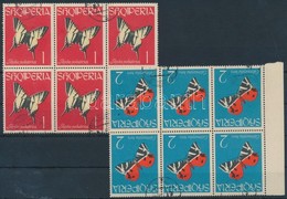 O 1963 Pillangó Sor Záróérték Nélkül Hatostömbökben Mi 773-777 - Sonstige & Ohne Zuordnung