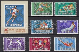 ** 1971 Nyári Olimpia Sor Mi 1499-1505 + Blokk 42 - Andere & Zonder Classificatie