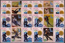 ** 1980 Téli Olimpia érmesei 2 Sor Mi 501-508 Szelvényes Hármascsíkokban + Blokksor 20-21 - Autres & Non Classés