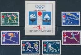 ** 1971 Téli Olimpia, Sapporo Sor Mi 2114-2119 + Blokk 33 - Altri & Non Classificati