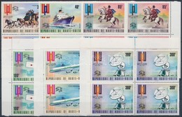 ** 1974 UPU Jubileumi Kongresszus, Lausanne Sor ívsarki Négyestömbökben Mi 517-522 - Sonstige & Ohne Zuordnung