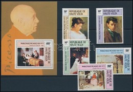 ** 1975 Picasso, Festmény Sor + Blokk,
Picasso, Painting Set + Block
Mi 587-591 + Mi 37 - Other & Unclassified