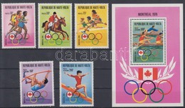 ** 1976 Montreali Nyári Olimpia Sor Mi 617-621 + Blokk Mi 41 - Altri & Non Classificati