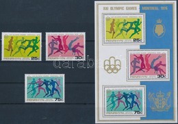 ** 1976 Montreali Nyári Olimpia Sor Mi 83-85 + Blokk Mi 3 - Altri & Non Classificati