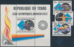 ** 1972 Nyári Olimpia Sor Mi 550-552 + Blokk 44 - Andere & Zonder Classificatie