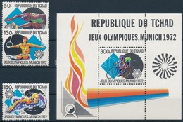 ** 1972 Nyári Olimpia Sor Mi 550-552 + Blokk Mi 44 - Andere & Zonder Classificatie