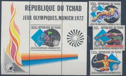 ** 1972 Nyári Olimpia Sor Mi 550-552 + Blokk Mi 44 - Andere & Zonder Classificatie