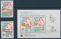 ** 1985 Nyári Olimpia, 1988 Sor Mi 1410-1411 + Blokk 504 + 2 CM + Mi 1400-1401 2 CM-en - Sonstige & Ohne Zuordnung