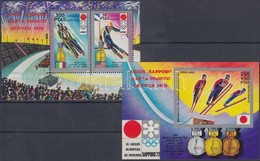 ** 1972 Téli Olimpia, Sapporo Fogazott és Vágott Blokk Mi 11-12 - Other & Unclassified