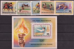 ** 1979 Nyári Olimpia, Moszkva Sor Mi 614-618 + Blokk 15 - Autres & Non Classés