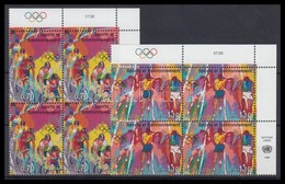 ** 1996 100 évesek Az újkori Olimpiai Játékok Sor ívsarki Négyestömbökben Mi 297-298 - Otros & Sin Clasificación