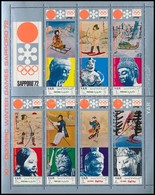 ** 1971 Téli Olimpiai Játékok, Sapporo (V.) Kisív Mi 1353-1359 + Blokk 161 - Andere & Zonder Classificatie