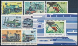 ** 1984 Vasút Sor Mi 826-832 + Blokk Mi 262 - Andere & Zonder Classificatie