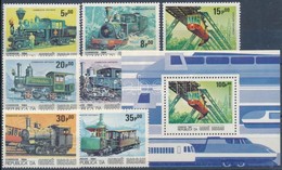 ** 1984 Vasút Sor Mi 826-832 + Blokk Mi 262 - Andere & Zonder Classificatie