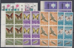 ** 1965 Vegyi Gyárak Tabos Sor Mi 344-345 + 100 éves A Nemzetközi Távközlési Egyesület Tabos Bélyeg Mi 343 + Lepkék Tabo - Altri & Non Classificati