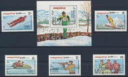 ** 1983 Téli Olimpia, Szarajevó (I.) Sor Mi 517-521 + Blokk 132 - Altri & Non Classificati