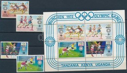 ** 1972 Nyári Olimpia, München Sor Mi 238-241 + Blokk 2 - Other & Unclassified