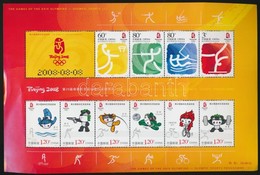 ** 2008 Nyári Olimpia,, Peking Mi 3782-3785 + 3880-3885 Egy Kisíven (kis Törés) - Andere & Zonder Classificatie