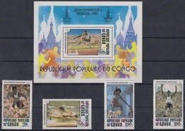 ** 1980 Nyári Olimpia, 1980 Sor Mi 726-729 + Blokk 22 - Autres & Non Classés