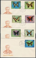 1972 Lepkék Sor Mi 1802-1808 4 FDC - Andere & Zonder Classificatie