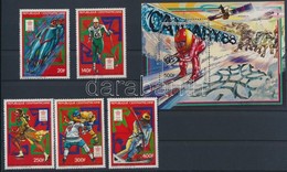 ** 1987 Téli Olimpia, Calgary Sor Mi 1287-1291 + Blokk 421 - Andere & Zonder Classificatie