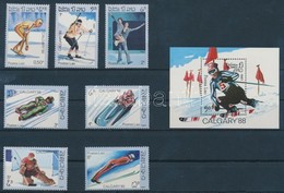 ** 1987 Téli Olimpia Sor Mi 965-971 + Blokk Mi 114 - Andere & Zonder Classificatie