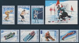 ** 1987 Téli Olimpia, 1988 Sor Mi 965-971 + Blokk 114 - Andere & Zonder Classificatie