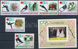 ** 1971 Téli Olimpia, Sapporo Vágott Sor Mi 810-815 B + Blokk Mi 58 B - Autres & Non Classés