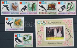 ** 1971 Téli Olimpia, Sapporo Vágott Sor Mi 810-815 B + Blokk Mi 58 B - Sonstige & Ohne Zuordnung