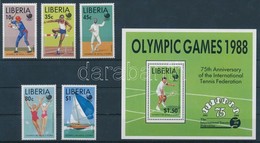 ** 1988 Nyári Olimpia Sor Mi 1424-1428 + Blokk Mi 119 - Sonstige & Ohne Zuordnung